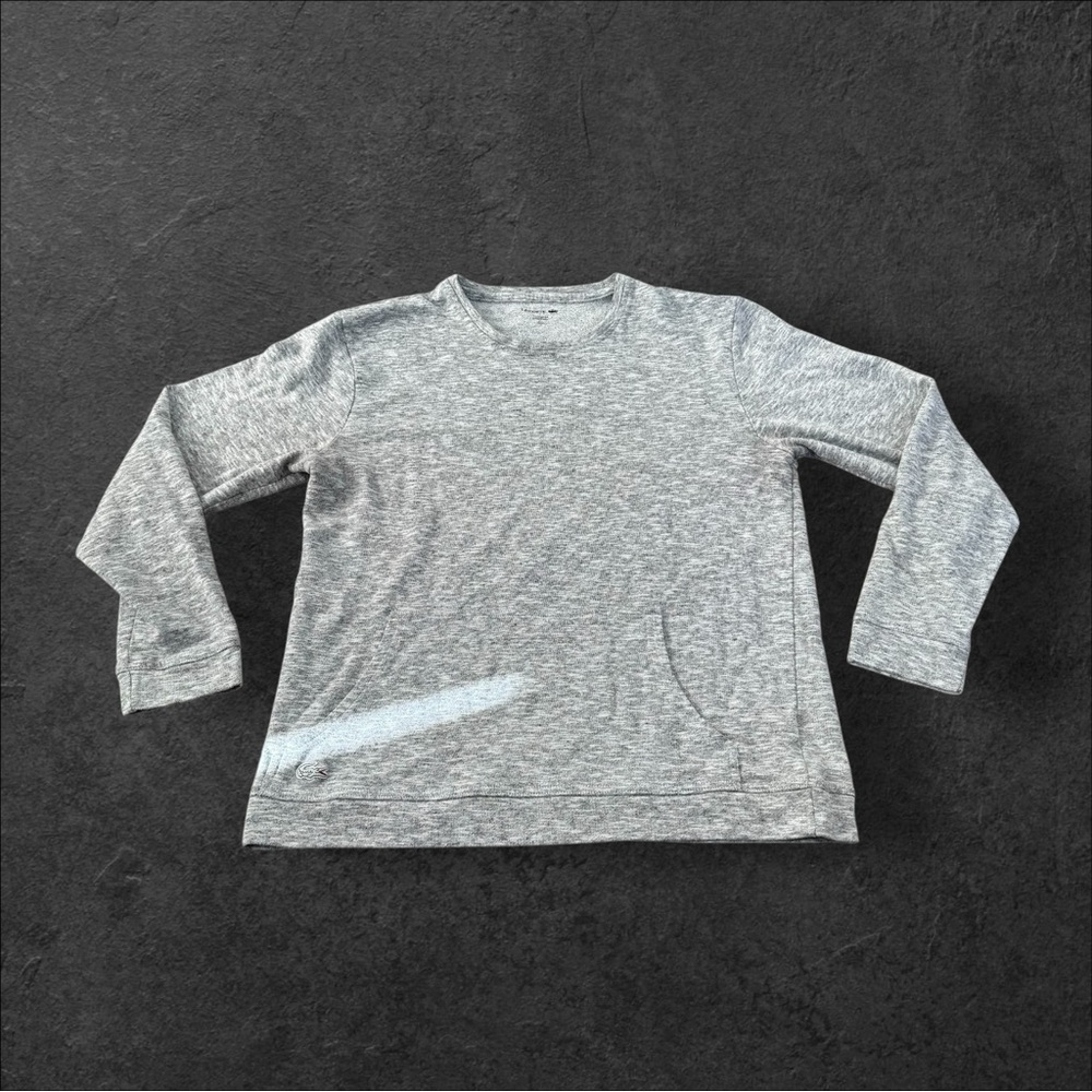 Lacoste Sleepwear‎ Pajama Shirt Men's Large Long Sleeve Gray Pockets
